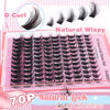 Picture of Focipeysa Lash Cluster Natural Look Individual Lashes,10-18mm DIY Lash Extension D Curl Lash Clusters 3D Wispy Lash Clusters Look Like Eyelash Extension DIY at Home（70P-D-10-18mix)