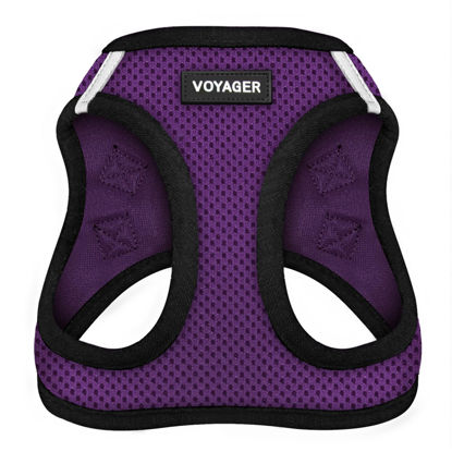 Picture of Voyager Step-in Air Dog Harness - All Weather Mesh Step in Vest Harness for Small and Medium Dogs and Cats by Best Pet Supplies - Harness (Purple/Black Trim), S (Chest: 14.5-16")