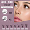 Picture of DIY Lash Extension Kit 280pcs Individual Lashes with Lash Bond and Seal Tweezers 30D 40D 10-16mm Mix C/CC/D Curl Lash Clusters Soft Light Eyelash Extension Kit at Home (30D+40D-0.07-10-16MIX KIT)