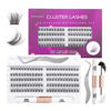 Picture of Individual Lashes 120 Cluster Lashes DIY Eyelash Extension Thin Band Wide Stem Lash Clusters with Applicator and Lash Bond and Seal Lash Extension Kit Mix 10-16mm Length C/D Curl - OP06