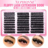 Picture of Fluffy Lash Clusters Thick Volume Lash Extension 10-18mm Cluster Eyelash Extensions DIY Individual Lashes Wispy at Home Pestañas Pelo a Pelo by ALPHONSE (60D+80D+100D, 300pcs)