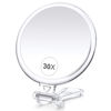 Picture of B Beauty Planet 30X Magnifying Mirror for Travel with Handle, Double-Sided 1X/30X Magnification Hand Mirror for Makeup