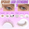 Picture of Pawotence Brown Lash Extension Kit Lash Clusters Wispy Invisible Band 10-12mm Individual Lashes Natural Brown Clusters Eyelash Extension Kit with Lash Bond and Seal, Lash Applicator for Self Use