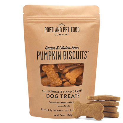 Picture of Portland Pet Food Company Pumpkin Healthy Dog Treats - Grain-Free, Human-Grade, Pumpkin Dog Treats - All Natural Dog Training Treats & Biscuits Made in the USA Only 1-Pack (5 oz)