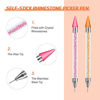 Picture of Vikerer 2 Pack Rhinestone Picker, Diamond Painting Dotting Pen Dual-end Rhinestones Pickup Tool for Nail Gems Stones Crystals DIY Nail Art Crafts with 2 Extra Tips and 1X Tweezer