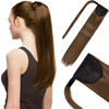 Picture of SEIKEA 24" Clip in Ponytail Extensions Wrap Around Long Straight Pony Tail Synthetic Hairpiece - Light Chocolate Brown