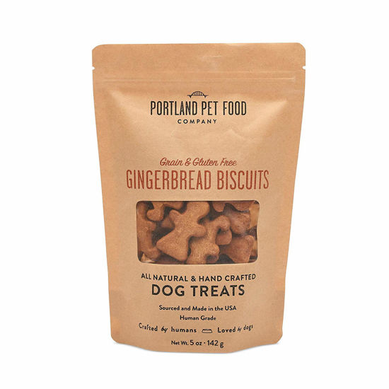 Picture of Portland Pet Food Company Gingerbread Healthy Dog Treats - Grain-Free, Human-Grade, Gingerbread Dog Treats - All Natural Dog Training Treats & Biscuits Made in the USA Only 1-Pack (5 oz)