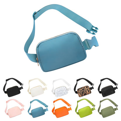 Picture of Frenou Waist Belt Bag-Fashion Fanny Wowen Waist Pack With Adjustable Strap For Travel Running Hiking Walking-Light Blue