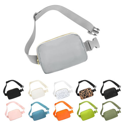 Picture of Frenou Waist Belt Bag-Fashion Fanny Wowen Waist Pack With Adjustable Strap For Travel Running Hiking Walking-Light Grey