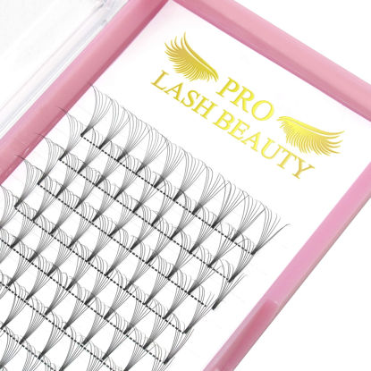 Picture of Premade Fans Eyelash Extensions 7D-D-0.07-9-15 Short Stem Premade Volume Eyelash Extensions 3D 5D 7D Volume Lash Extensions .07 .10 Premade Lash Fans C D Curl 9-15 MIX (7D-D-0.07,9-15mm)