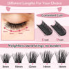 Picture of 72 Pcs Individual Cluster Lashes 3D Effect DIY Lash Extension 8-16mm Eyelash Clusters Volume Wispy Lashes Super Thin Band Reusable Soft & Comfortable(3D Fluffy-First Glance,D-8-16mix)