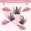 Picture of Lash Clusters 72 Pcs Cluster Lashes Manga Lashes Little Devil Eyelash Clusters Individual Cluster Eyelashes Self-Application Super Thin Band Reusable Soft & Comfortable(Dazzle-D-8-16mix)