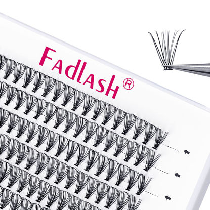 Picture of Lash Clusters Extensions 20D Individual Lashes Natural Look Black DIY Eyelash Extensions Faux Mink Cluster Lash Extensions Fluffy Professional Makeup (20D-0.07-D, 13mm)