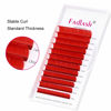 Picture of Volume Lash Extensions D Curl Mixed Tray Easy Fan Volume Lashes 0.07 8-14mm Mixed Tray Red Rapid Blooming Mink Eyelash Extensions (Red 0.07-D, 8-14mm Mix)