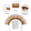 Picture of Volume Lash Extensions 0.07 D Curl Easy Fan Volume Lashes Mixed Tray 15-20mm Easy Fanning Lashes Brown Colored Lash Extension Supplies (Blond 0.07-D, 15-20mm)