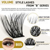 Picture of B05 Fluffy Lashes Clusters Eyelash Extensions Individual Lash Wispy D Curl 72 Clusters False Lashes DIY at Home (B05-14mm)