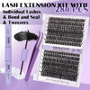 Picture of DIY Lash Extension Kit 280pcs Individual Lashes Cluster D Curl Eyelash Extension Kit Lash Clusters with Lash Bond and Seal and Lash Applicator Tool for Self Application (KIT,40D+50D-0.07C-9-16MIX)