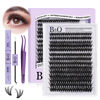 Picture of DIY Lash Extension Kit 280pcs Individual Lashes Cluster D Curl Eyelash Extension Kit Lash Clusters with Lash Bond and Seal and Lash Applicator Tool for Self Application (KIT,50D-D-9-16MIX)