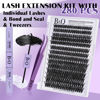 Picture of DIY Lash Extension Kit 280pcs Individual Lashes Cluster D Curl Eyelash Extension Kit Lash Clusters with Lash Bond and Seal and Lash Applicator Tool for Self Application (KIT,50D-D-9-16MIX)