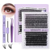 Picture of DIY Lash Extension Kit 280pcs Individual Lashes Cluster D Curl Eyelash Extension Kit Lash Clusters with Lash Bond and Seal (kit,30D+50D-D-9-16MIX)