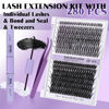 Picture of DIY Lash Extension Kit 280pcs Individual Lashes Cluster D Curl Eyelash Extension Kit Lash Clusters with Lash Bond and Seal and Lash Applicator Tool for Self Application (KIT,40D-D-9-16MIX)