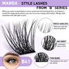 Picture of Lash Clusters B41 Mixed Lashes 72 Clusters Lashes B&Q DIY Eyelash Extensions Wispy Eyelash Clusters Extensions Spiky Individual Lashes Cluster DIY at Home (B41,D-10 new)