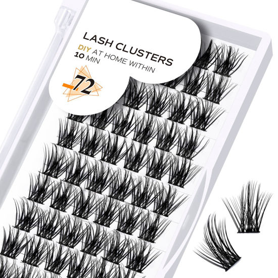 Picture of B&Qaugen False Eyelash, B 28, Individual, Curl-C, 14mm, Cruelty Free Vegan, 72 Clusters