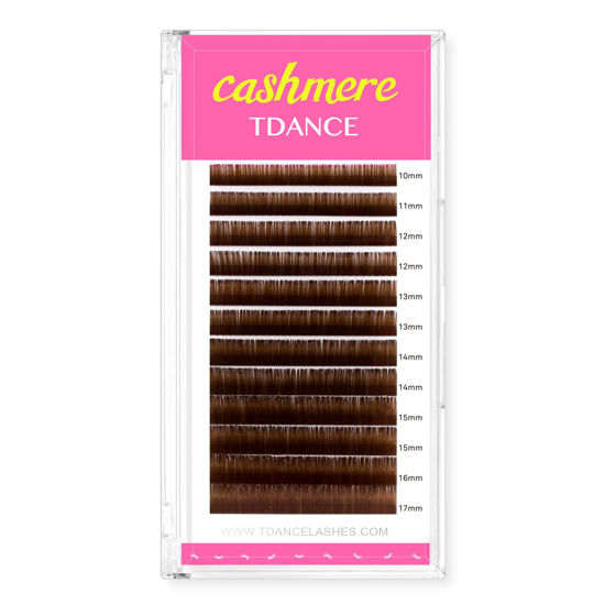 Picture of TDANCE Dark Brown Lash Extensions Colored Lash Extensions Classic Lash Extensions 0.07mm C/D Curl Premium Brown Eyelash Extensions Salon Use (Dark Brown,C-0.07,10-17mm)