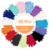 Picture of 30 Pcs Exfoliating Gloves for Shower, 15 Colors Body Exfoliator Glove with Hanging Loop, Scrub Exfoliate Glove Mitt Bath Face Spa Hand Scrubber Wash Deep Scrubbing Dead Skin for Women Men, by Aisuly