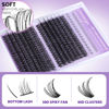 Picture of Geeneiya Bottom Lash Extension Kit Natural Cluster Eyelash Extension Kit DIY D Curl Lash Clusters Kit with Lash Bond and Seal Glue, Lash Applicator for Self Application at Home (30D+40D+BOTTOM)