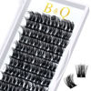 Picture of Lash Clusters B27 D Curl 16mm DIY Eyelash Extensions 72 Clusters Lashes B&Q LASH Eyelash Clusters Eyelash Extensions Volume Wispy Individual Lash Clusters at Home Lash Extensions (B27,D-16mm)