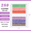 Picture of Lash Clusters Colored DIY Eyelash Extensions 280 Clusters Lashes 40D-D-14mm LASH 7 Color Mix Volume Eyelash Clusters Wispy Individual Lashes Cluster DIY at Home(7MIX,40D-D-14mm)