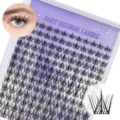 Picture of Lash Clusters Natural Cluster Eyelash Extensions 156 PCS Eyelash Clusters D Curl Z13 Individual Lashes for Beginners 8-18mm Cluster Lashes Superfine Band Eyelash Extension（Z13-D-8-18MIX）