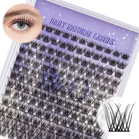 Picture of Eyelash Extensions 156 PCS Eyelash Clusters C Curl Z12 Individual Lashes for Beginners 8-18mm Cluster Lashes Superfine Band Eyelash Extension at Home（Z12-C-8-18mix）