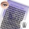 Picture of Lash Clusters Natural Cluster Eyelash Extensions 156 PCS Eyelash Clusters C Curl Z01 Individual Lashes for Beginners 8-18mm Cluster Lashes Superfine Band Eyelash Extension（Z01-C-8-18mix）