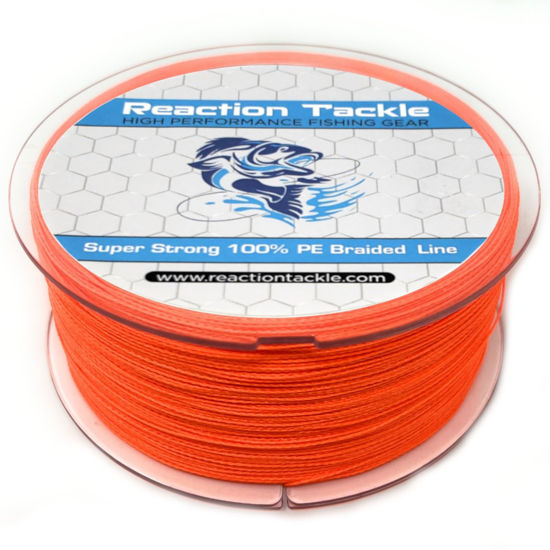 Picture of Reaction Tackle Braided Fishing Line Hi Vis Orange 20LB 150yd