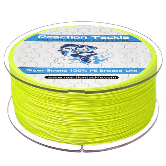 Picture of Reaction Tackle Braided Fishing Line Hi Vis Yellow 50LB 150yd