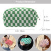 Picture of PAZIMIIK Checkered Makeup Bag for Purse Portable Zipper Make Up Pouch Small Cosmetic Case for Travel Accessories (2PCS Black Green)