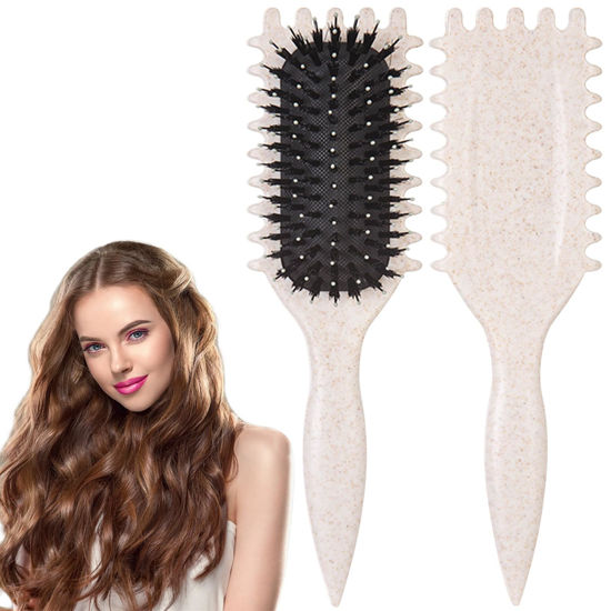 Picture of Zetusm Curl Defining Brush, Hair Brush, Curl Hair Brush, for Combing and Shaping Men's and Women's Curls (Beige)