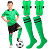 Picture of Syhood Soccer Shin Guards and Socks for Toddler Kids Youth, Lightweight Soccer Shin Pads Protective Soccer Gear for 3-5, 5-10, 10-15 Years Old Children Teen Boys Girls Soccer Game (Green, L Size)