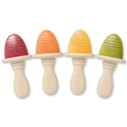 Picture of PrimaStella Silicone Petite Pops - Baby Popsicle Mold - BPA Free - Dishwasher Safe - 4 months+ (Oat Teether Pops)