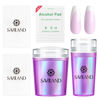 Picture of Saviland French Tip Nail Stamp: 5PCS Purple Radium Jelly Stamper Nail Art Stamper Kit, Long & Short Clear Silicone Nail Stamping with Scrapers Nail Stamp for French Manicure