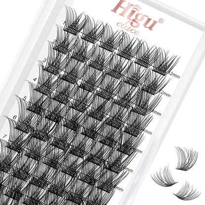 Picture of 72 Pcs Lash Clusters DIY Eyelash Extension C Curl 12-18mm Thin Stem Cluster Lashes Individual Lashes Cluster Lashes Wisps Reusable Black Super Thin Band Lash Extension at Home(Natural R-04-C 12-18)