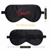 Picture of ZIMASILK 100% Natural Silk Sleep Mask Blindfold,Adjustable Super-Smooth Soft Eye Mask for Sleep with Bag(Love - Black)