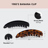 Picture of Kitsch Banana Hair Clips for Women - Large Claw Clips for Thick Hair, 2pc (Black & Tortoise)