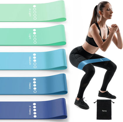 Picture of Renoj Resistance Bands for Working Out, Elastic Exercice Loop Bands for Physical Therapy, 5 Set of Stretch Bands for Booty Legs, with Instruction Manual and Carry Bag