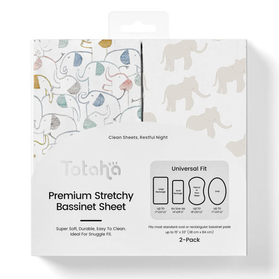 Picture of 2-Pack Premium Elephant Crib Sheets for Boys, Girls - Jersey Fitted Crib Sheet, Baby Crib Sheets Neutral, Crib Mattress Sheet, Soft Baby Sheets for Crib, Unisex Crib Fitted Sheet