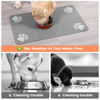 Picture of Pet Feeding Mat-Absorbent Pet Placemat for Food and Water Bowl, with Waterproof Rubber Backing, Quick Dry Water Dispenser Mat for Dog and Cat (12"x20", Striped Light Gray)