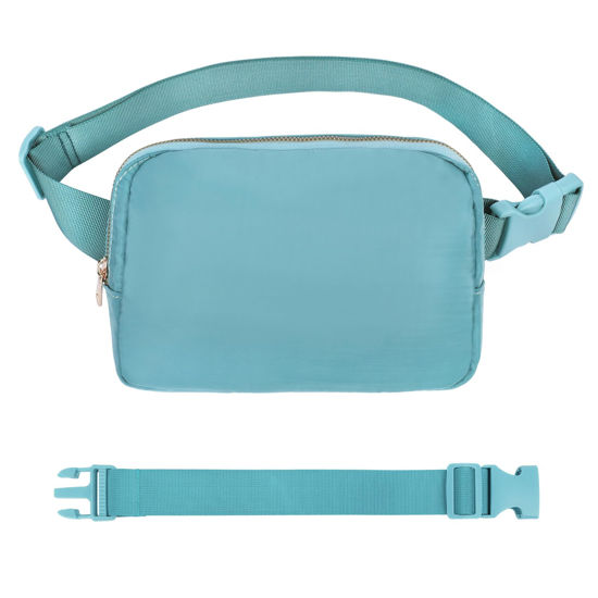 Picture of VOROLO Fanny Pack Crossbody Bag For Women And Men Belt Bag Gift For Women Bum Bag with Adjustable Strap for Sports Light Blue with rope