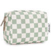 Picture of Narwey Small Makeup Bag for Purse Travel Makeup Pouch Mini Cosmetic Bag for Women (Mint Green Checkerboard, Small)